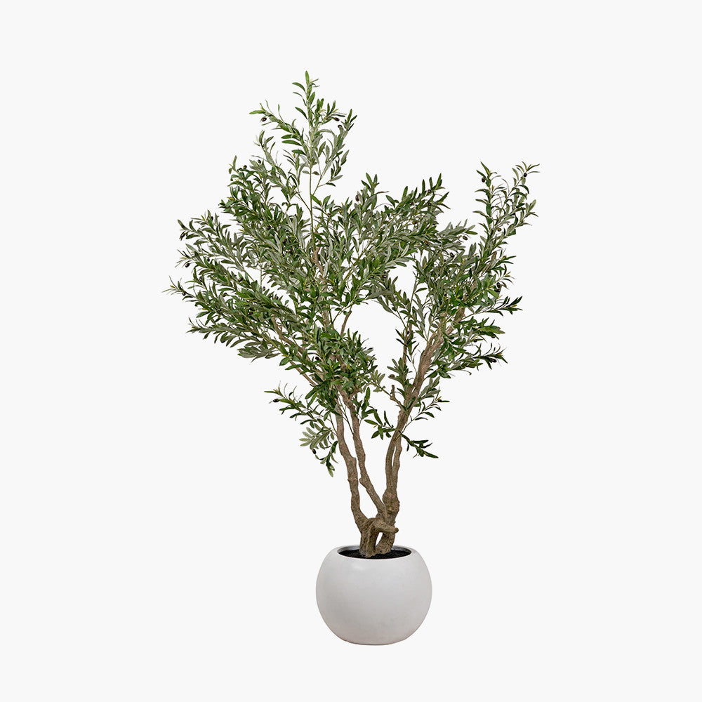 Artificial Olive Tree in White Pot | Extra Large